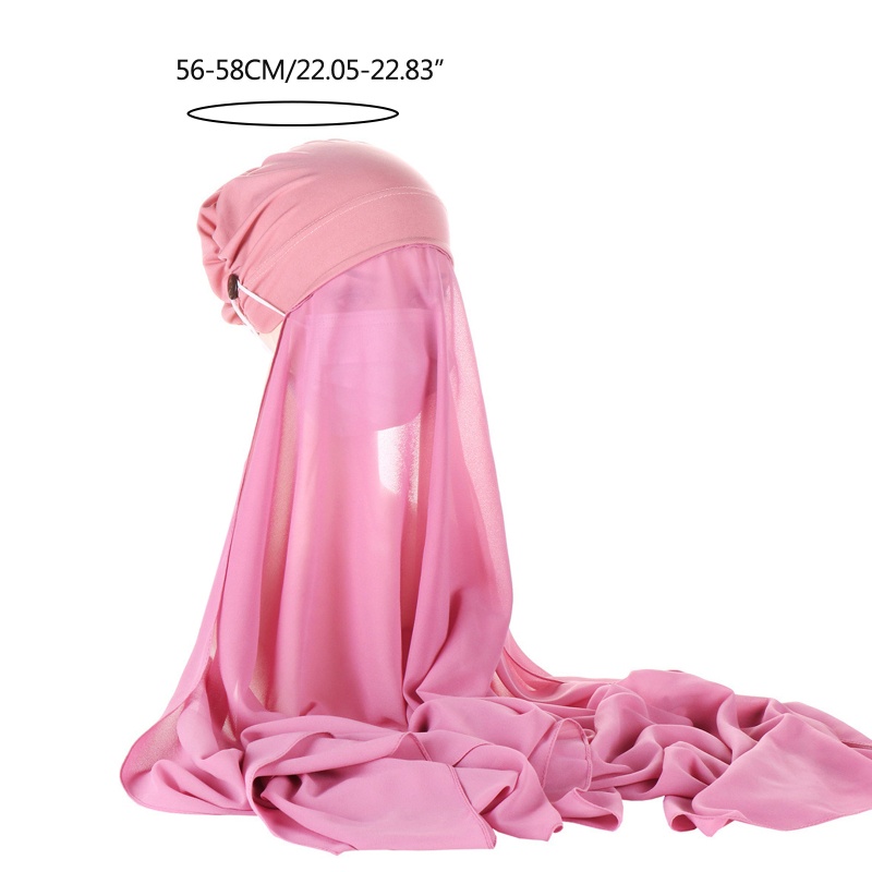 Khăn Trùm Đầu Hijab Bằng Vải Voan Chống Trượt Cho Phụ Nữ Hồi Giáo