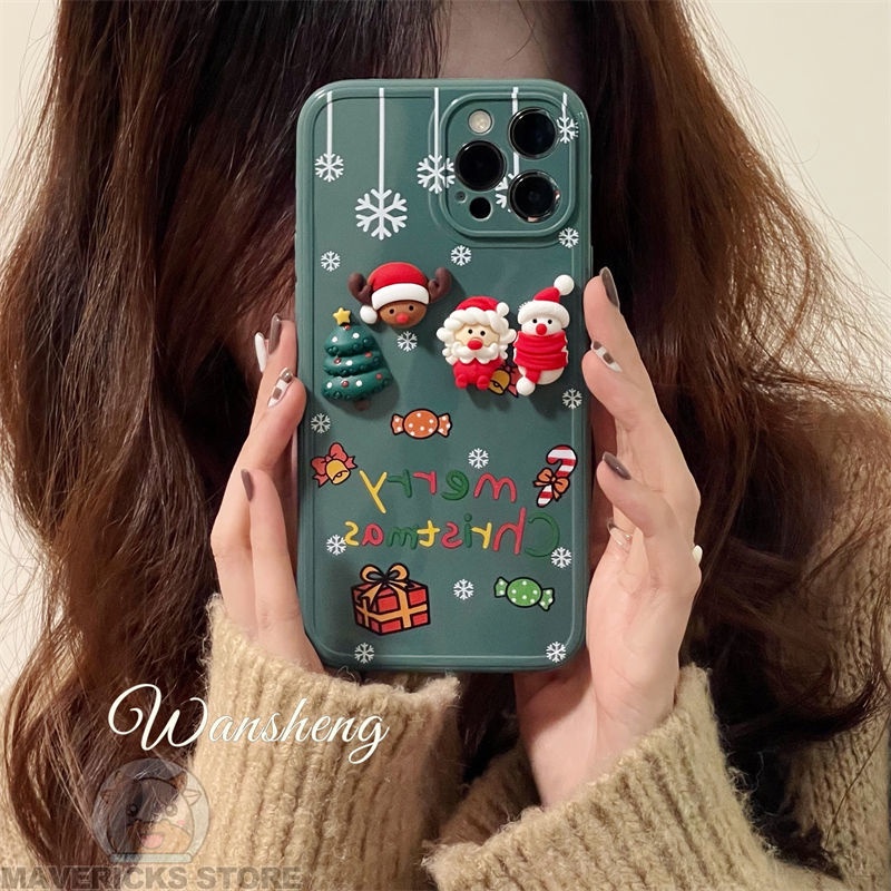 Ốp Điện Thoại Họa Tiết Ông Già Noel Hoạt Hình Cho iPhone13promax/12/13pro/xr/xs max/11pro