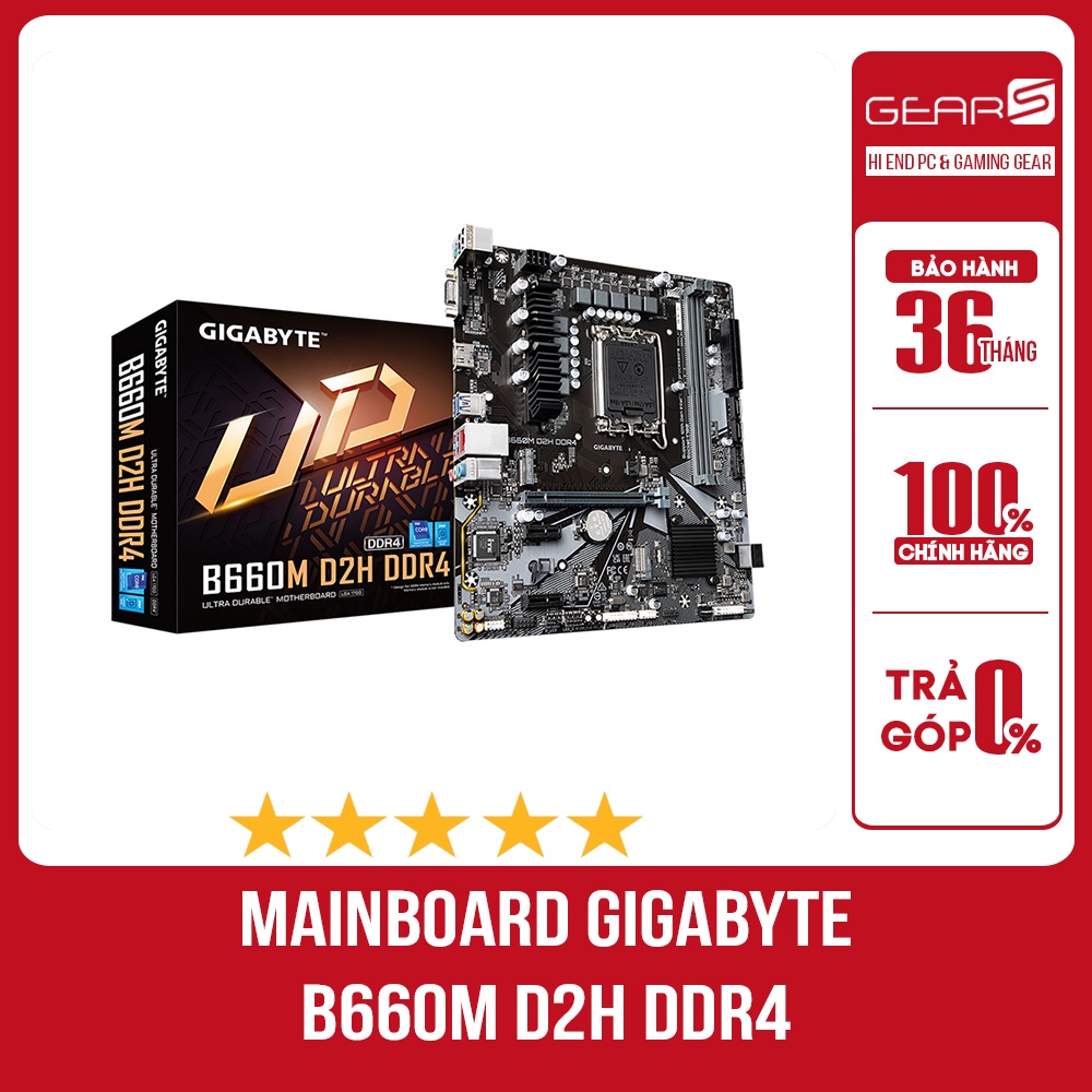 Bo mạch chủ Gigabyte B660M D2H DDR4 - Bảo hành chính hãng 36 Tháng