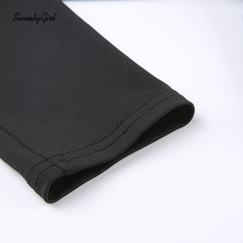 MsMona Áo Thun Tay Dài Cổ Vuông Dáng Ôm Màu Đen Trơn Thời Trang 2022 Dành Cho Bạn Nữ