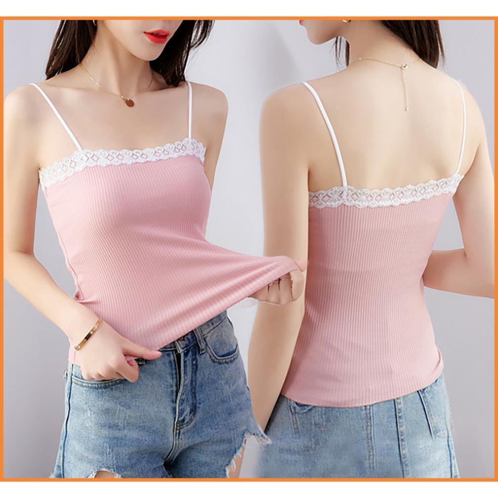 DB014 - Áo 2 dây thun bo gân rất đáng yêu, phù hợp làm đồ mặc nhà, đồ đi chơi dạo phố, đồ ngủ dễ thương. Macmot !