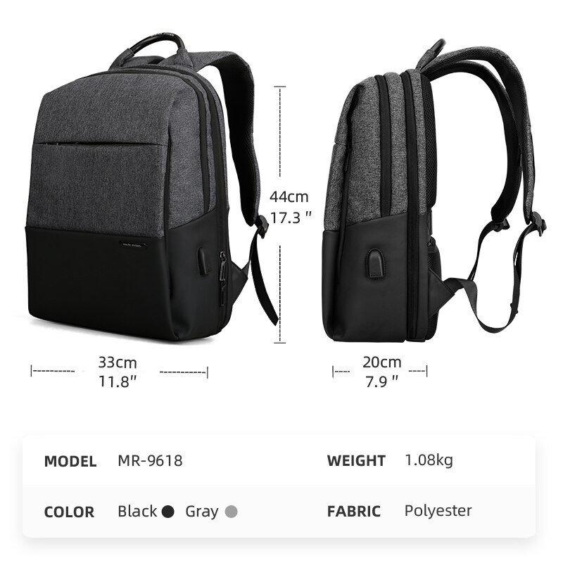 Balo đựng laptop 15.6&quot; Mark Ryden MR9618 có túi chống trộm và cổng sạc Usb tiện dụng chất lượng cao