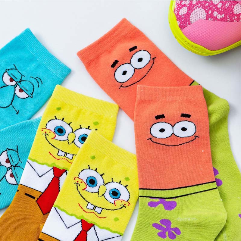 Vớ cotton Thoáng Khí In Họa Tiết Hoạt Hình Vui Nhộn Phong Cách harajuku Cho Nam Và Nữ
