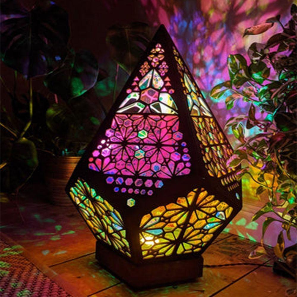 Đèn Led Chiếu WMES15H Bằng Gỗ Và Nhựa Phong Cách Bohemian