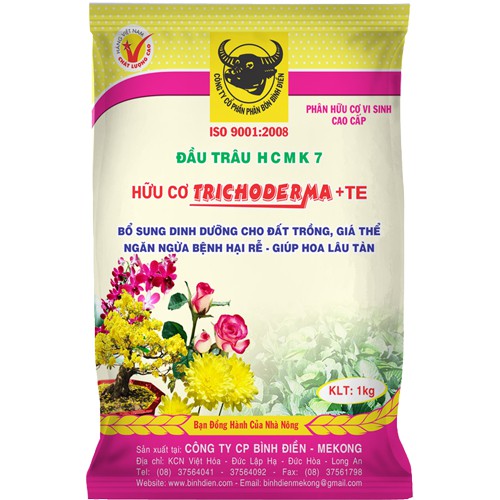 PHÂN HỮU CƠ VI SINH CAO CẤP ĐẦU TRÂU HCMK7 -KLT 1 KG .