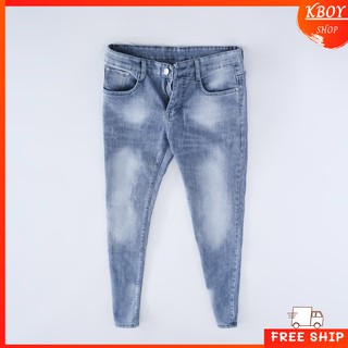 Quần jeans nam chất bò Kboy Shop Quần rin nam xanh ống đứng cao cấp, đẹp, vải mềm mịn, xước nhẹ - QJ04/QJ13/QJ31/QJ32