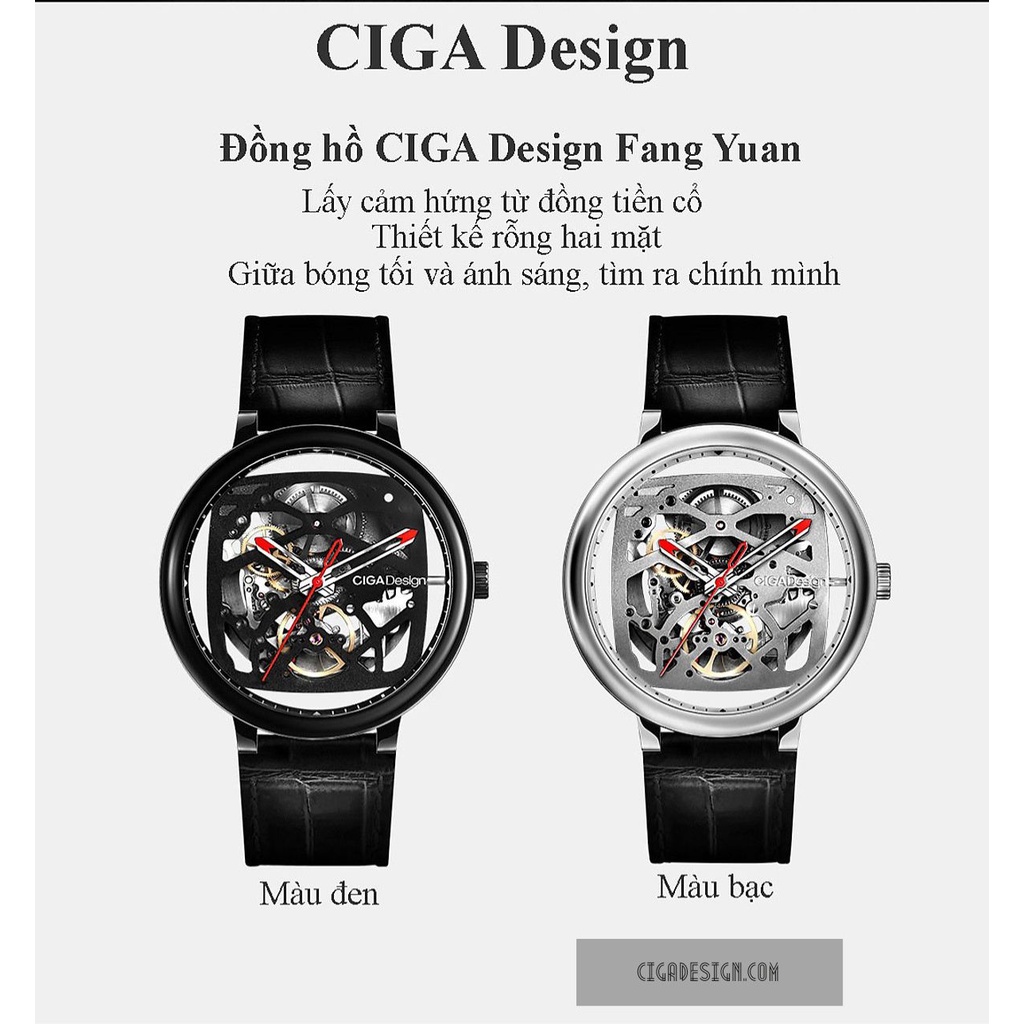 Đồng hồ cơ nam Xiaomi Ciga Design Fang Yuan - Cigadesign com - Tmi4vn - Bảo hành 12 tháng