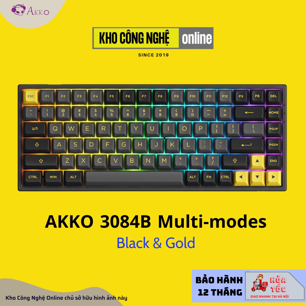 Bàn phím cơ AKKO 3084B Plus Black & Gold