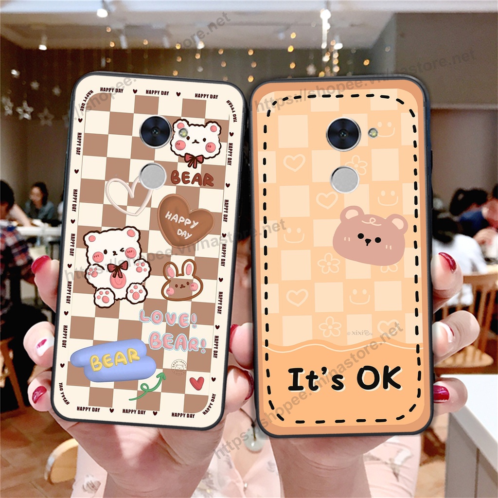 Ốp lưng Huawei Y7 Prime - GR5 2016 - GR5 2017 cute trái tim gấu mặt cười cực đẹp
