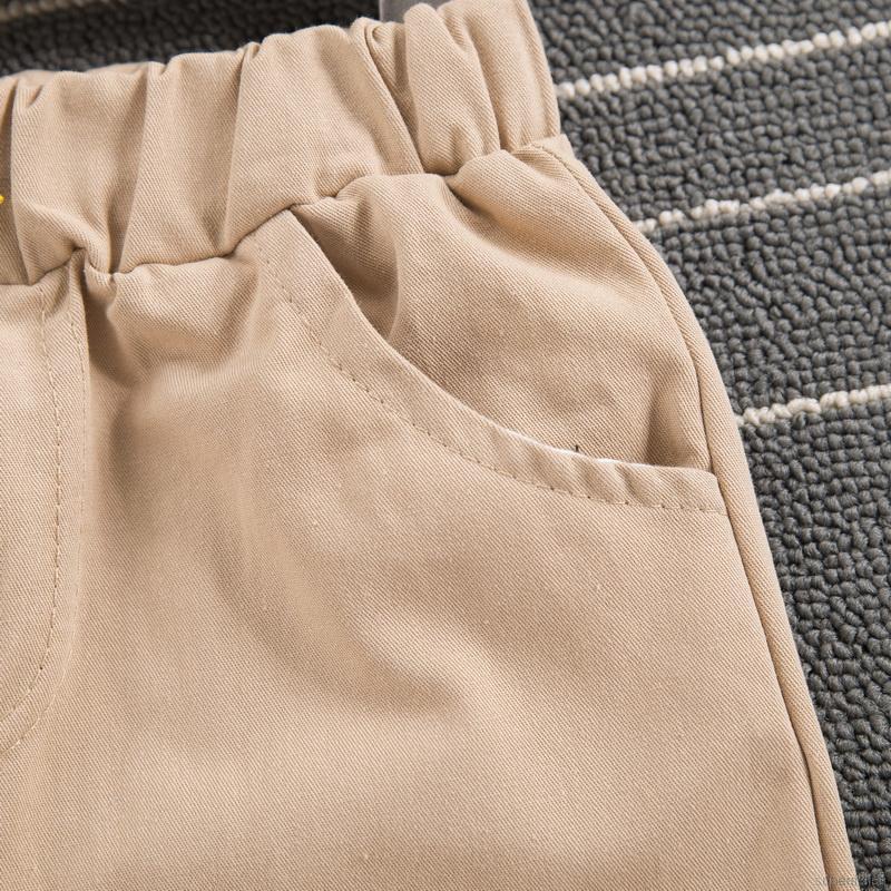 Quần Dài Màu Trơn Vải Cotton Mềm Mại Cho Bé Trai