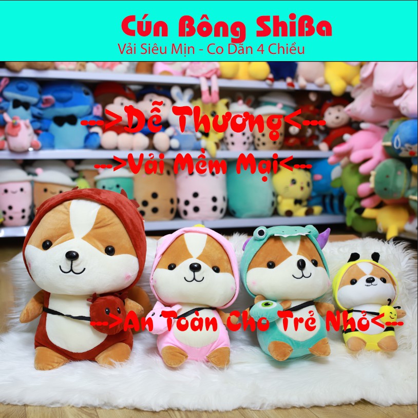 Gấu Bông Chú Chó Shiba FREESHIP Gối Ôm Chó Shiba Cosplay Đáng Yêu - Thú Nhồi Bông Cao Cấp