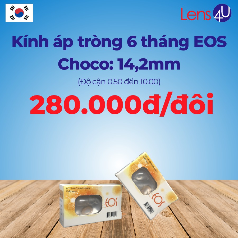 Lens Thời Trang 6 tháng EOS HÀN QUỐC: Màu 40: Choco 14,2mm