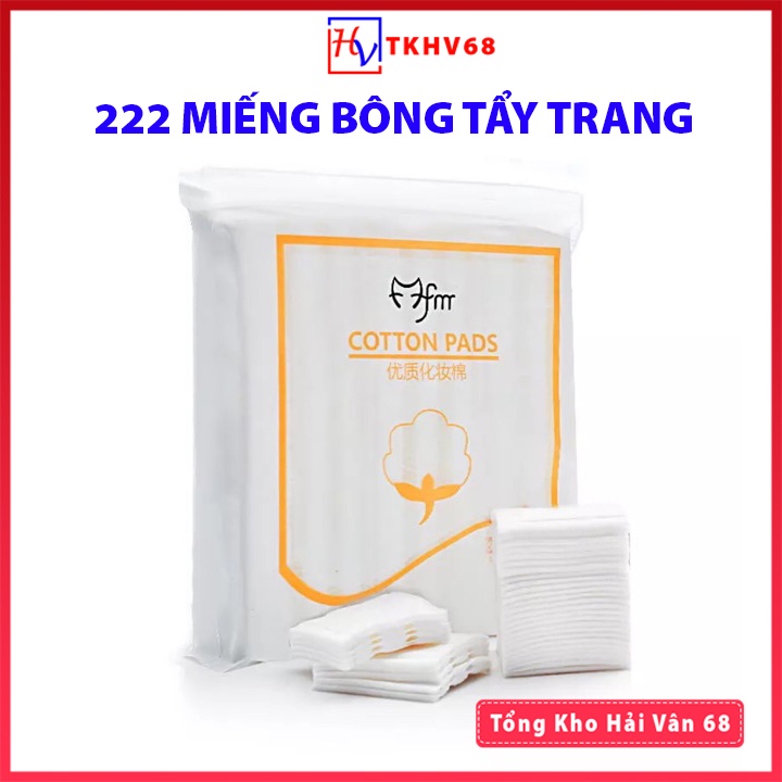 Bông tẩy trang 222 miếng, bong tay trang Magic Lady 3 lớp - 100% cotton không xơ bông, thấm hút dung dịch dễ dàng