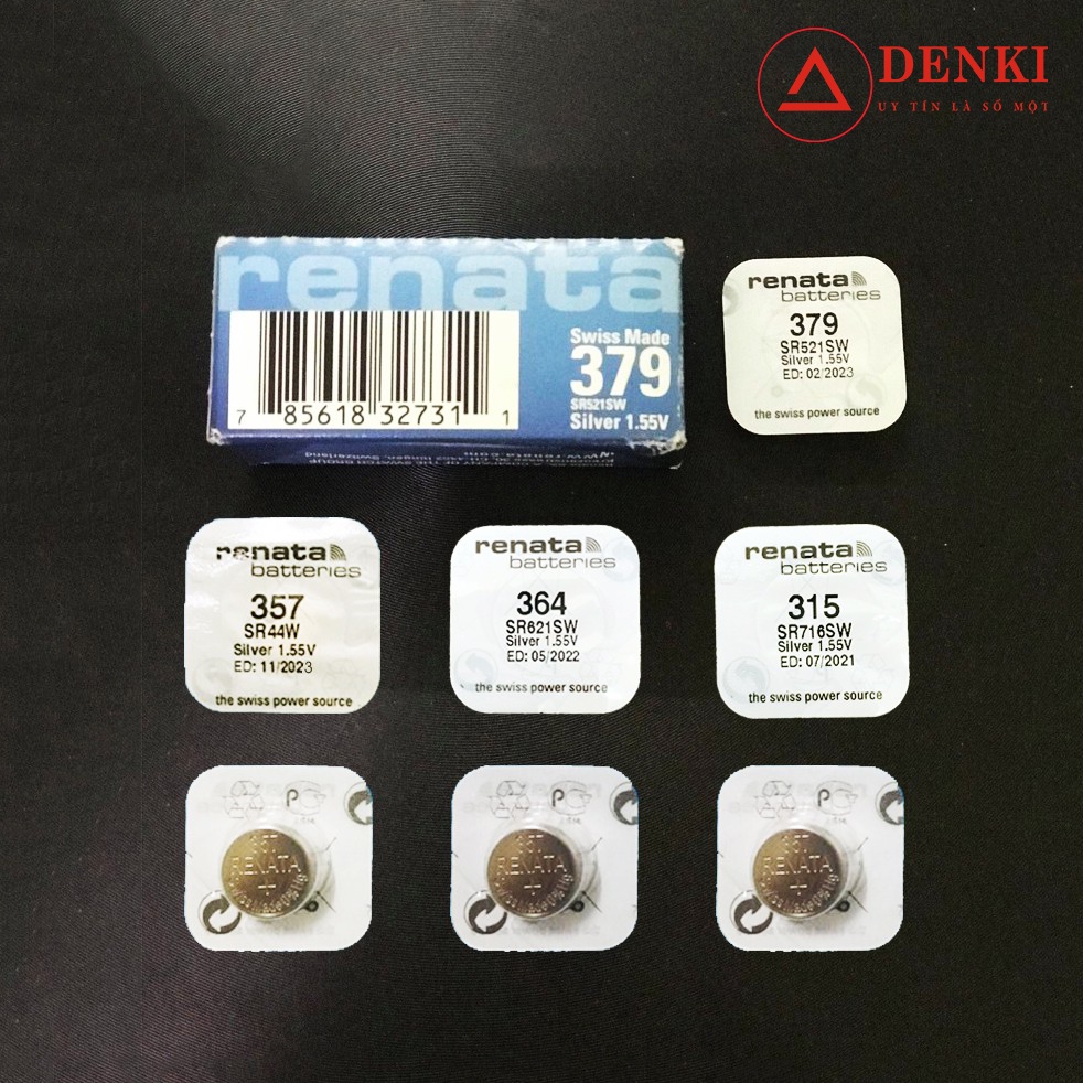 Pin đồng hồ Renata Thụy Sỹ vỉ 1 viên các mã thông dụng 626, 616, 920, 927, 416, 712, 1632,...