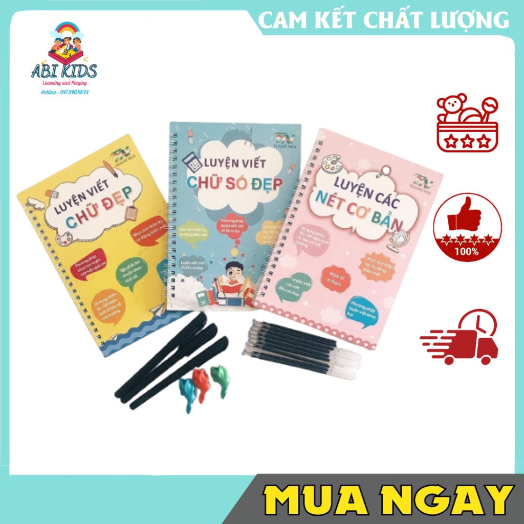 Bộ 3 Quyển Luyện Viết Chữ Đẹp Thanh Nga Giúp Trẻ Trẻ Hứng Thú Với Việc Cầm Bút Và Chăm Chỉ Tập Viết