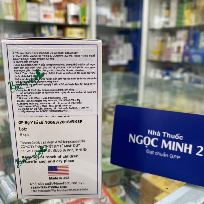 ✅ [Chính Hãng] Boni Ancol giảm cảm giác thèm rượu Hộp 60 viên