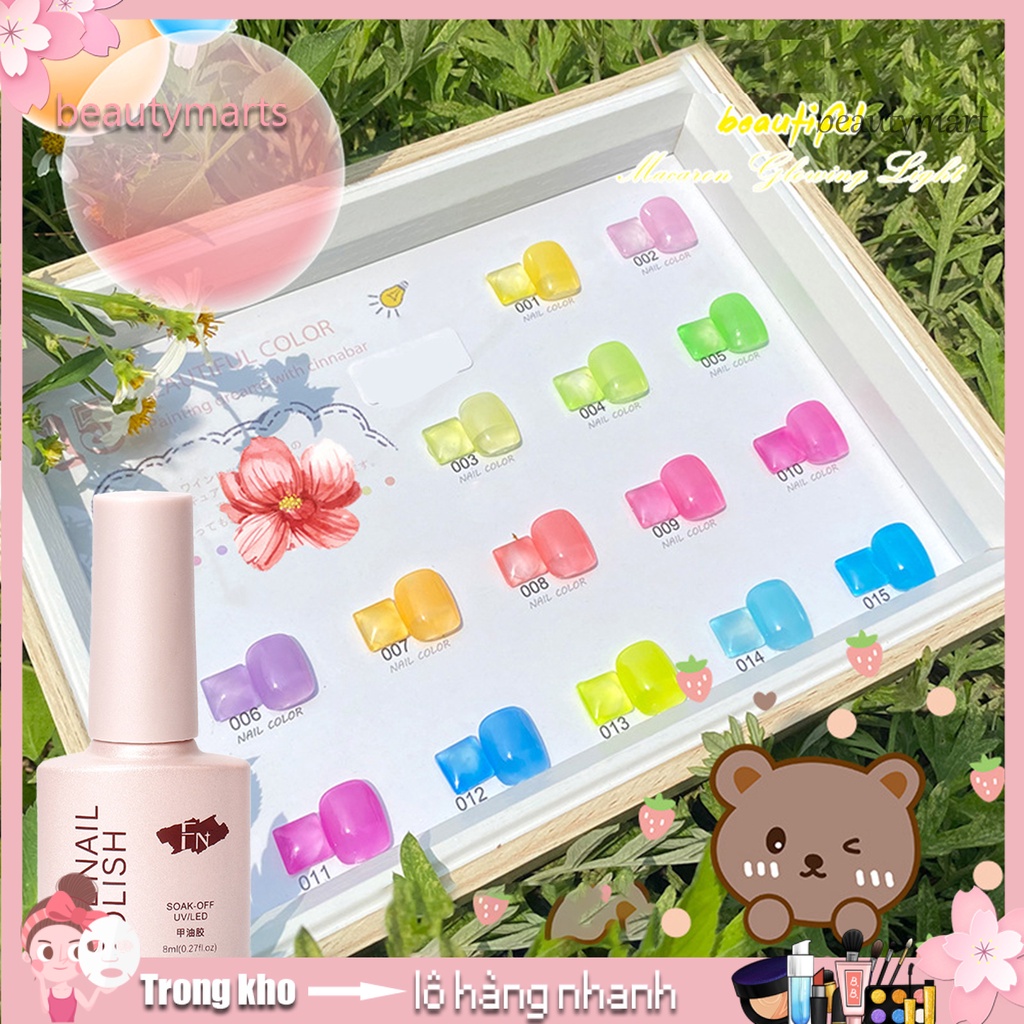 [Hàng mới về] Gel sơn móng tay dạng thạch màu trong suốt dễ tẩy 8ml
