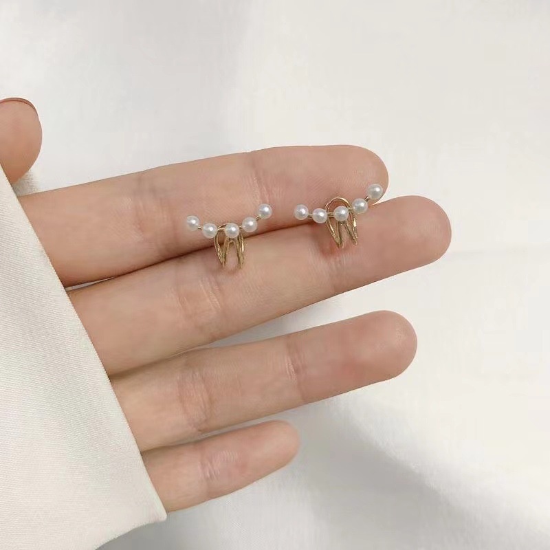 1 Khuyên Kẹp Vành Tai Đính Ngọc Trai Giả Thời Trang