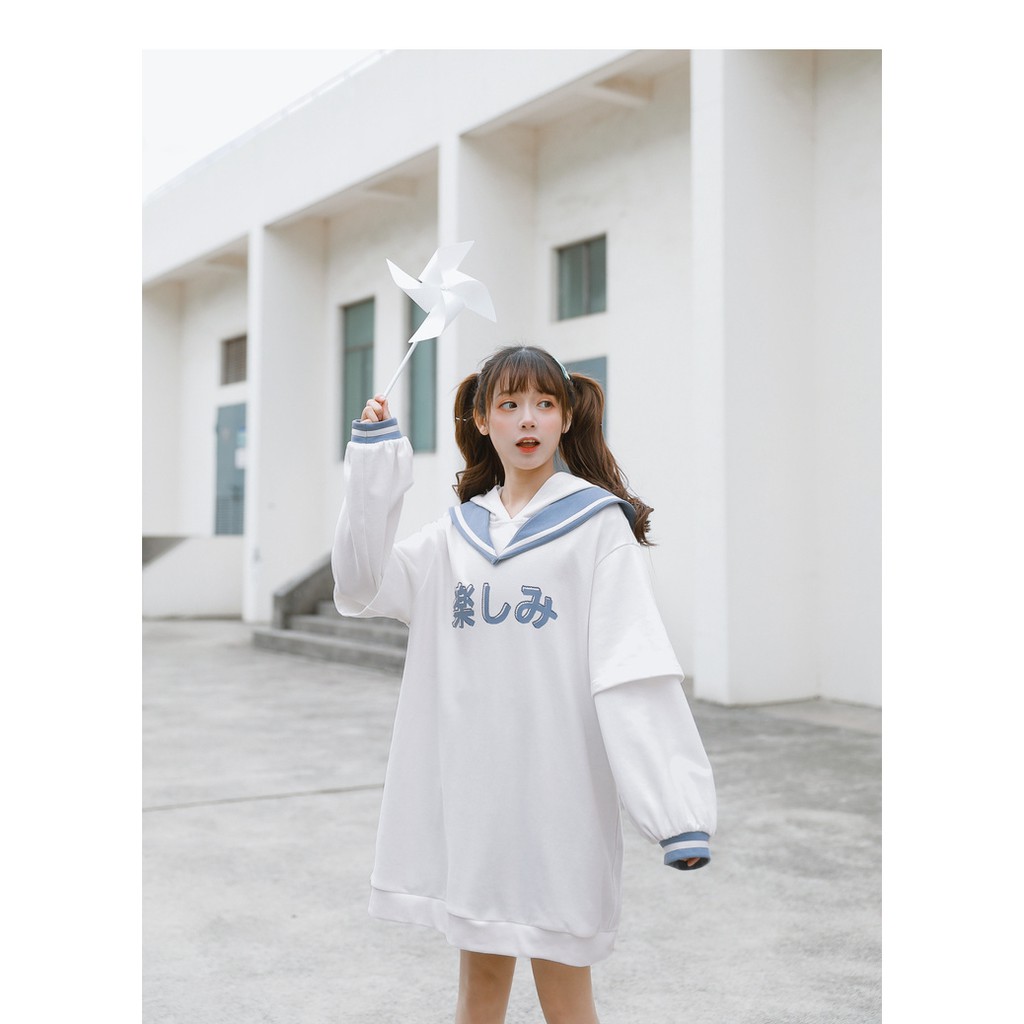 áo sweater ulzzang Hàn Quốc hai màu đen trắng BIGSIZE (70-100KG)