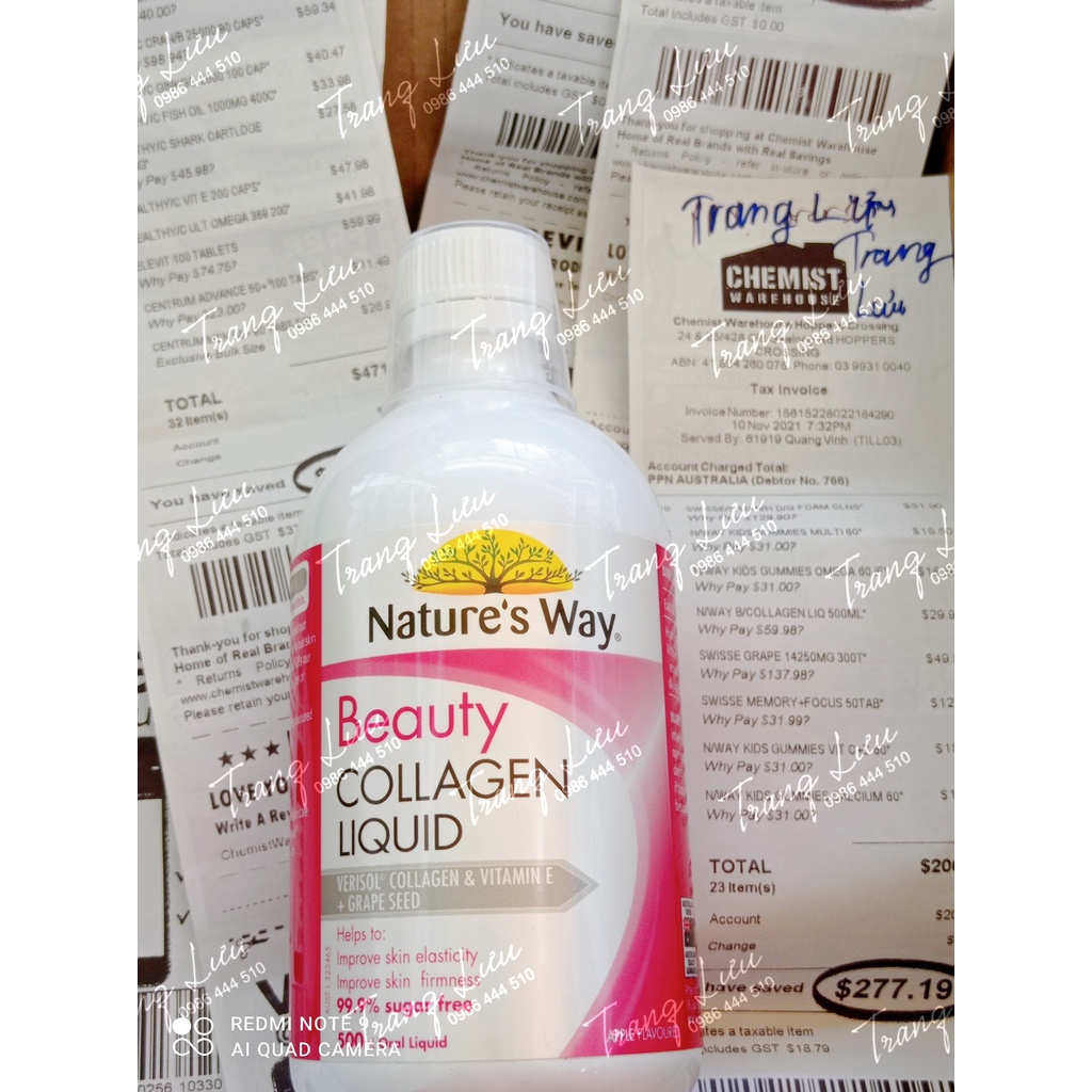 ĐỦ HILL- COLLAGEN DẠNG NƯỚC NATURES WAY BEAUTY COLLAGEN LIQUID 500ML