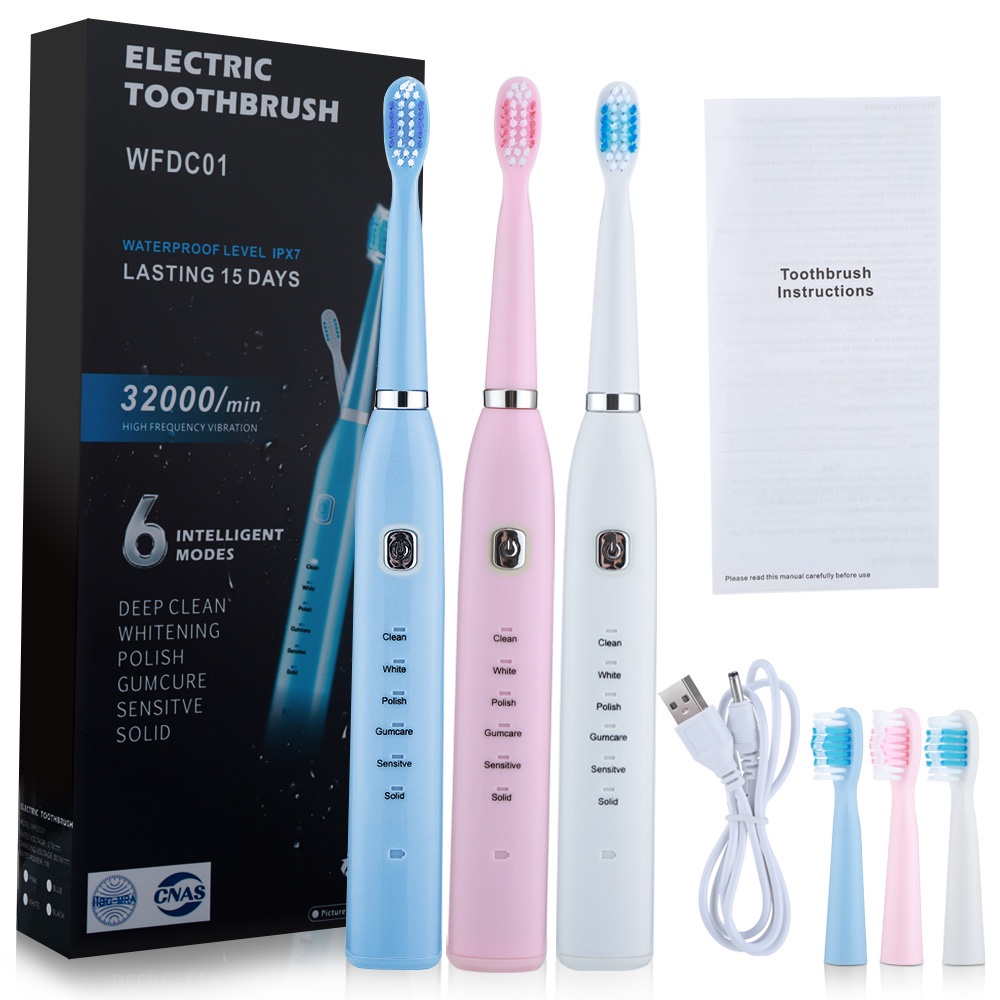 Bàn chải đánh răng Hailicare bằng điện USB có thể sạc lại chăm sóc răng miệng cho người lớn và trẻ em