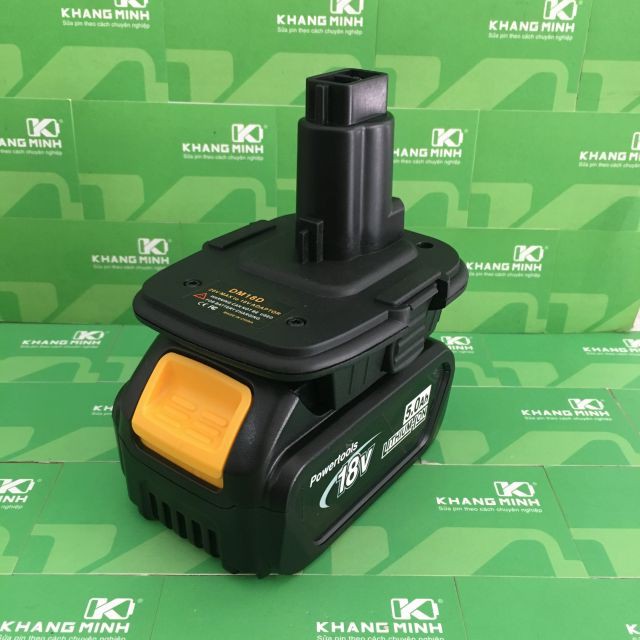 Đế chuyển pin Dewalt, Milwaukee trượt sang pin cắm 18v, cổng sạc 5V