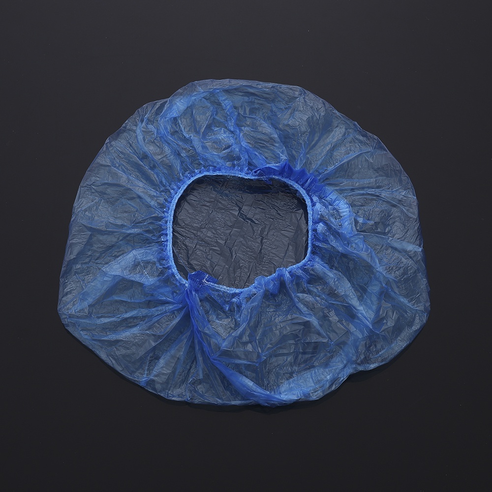 Set 100 Mũ Tắm Trùm Đầu Bằng Nhựa Trong Suốt Co Giãn Chống Nước Nhiều Màu Sắc Dùng Một Lần