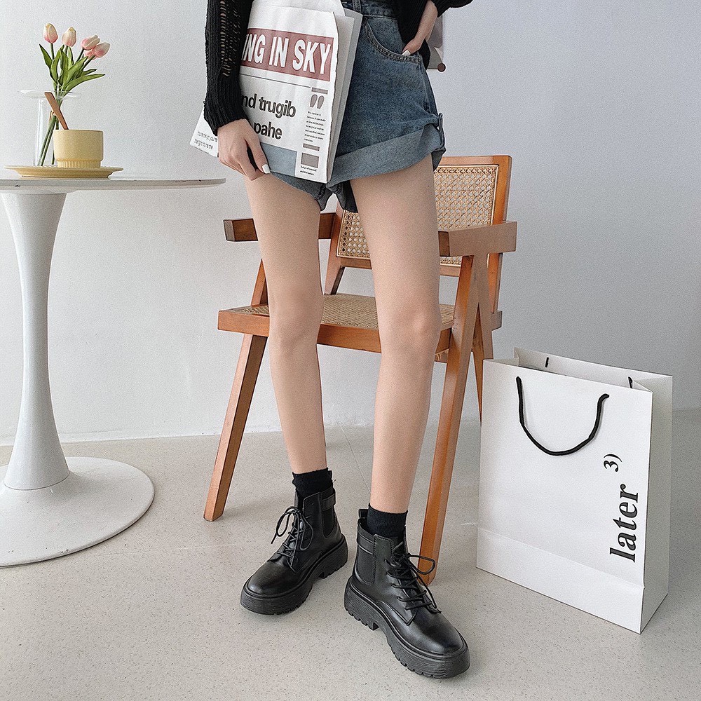[Mã 151FASHIONSALE1 giảm 10k đơn 50k] Bốt Nữ Cao Cổ Khóa Vuông Siêu Xinh Kiểu Dáng Hàn Quốc