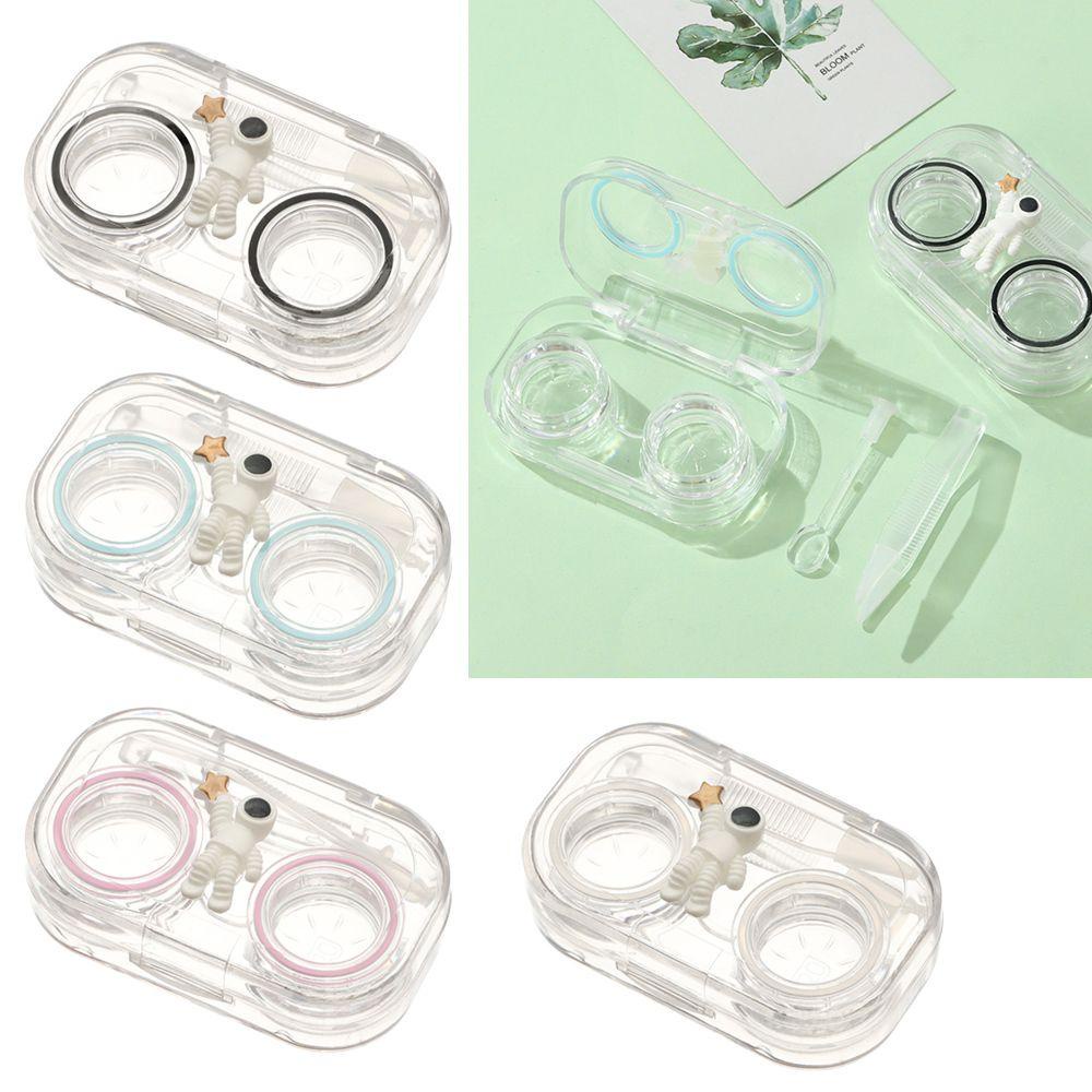 Hộp Đựng Kính Áp Tròng Mini Trong Suốt Kèm Nắp Vít Tiện Dụng