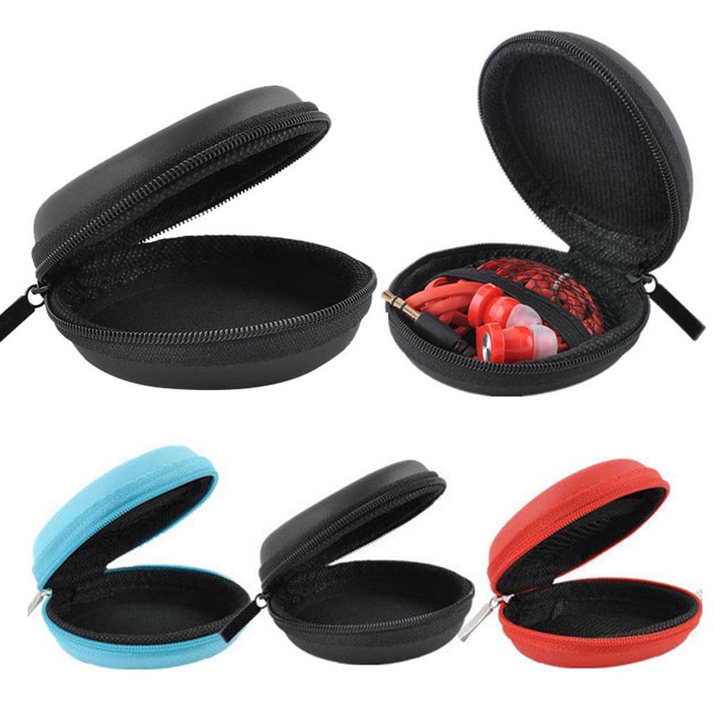 Hộp Tròn Mini Đựng Dây Cáp Sạc USB / Tai Nghe Có Khóa Kéo Mang Đi Tiện Dụng BMM1