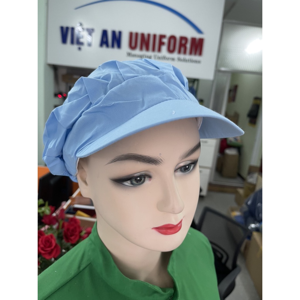 Nón Kết Silk Màu Xanh Biển Chuyên Dùng Lao Động _ Hình Chụp Thật