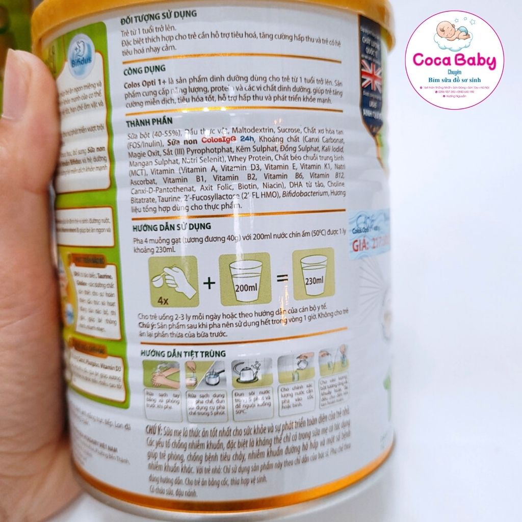 Sữa Colos Opti số 0+ 1+ 400g ,800g hỗ trợ tiêu hoá tốt hô hấp khoẻ ⚡FREESHIP⚡