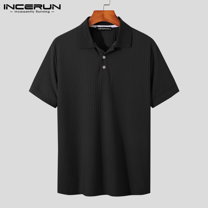 Áo polo INCERUN ngắn tay kẻ sọc thời trang hè cho nam