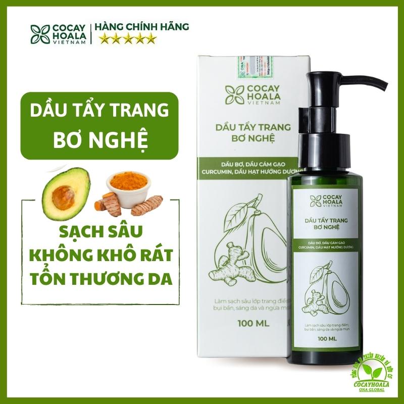 Dầu Tẩy Trang Bơ Nghệ Cocayhoala, làm sạch sâu lớp trang điểm, bụi bẩn, sáng da, ngừa mụn chai 100ml