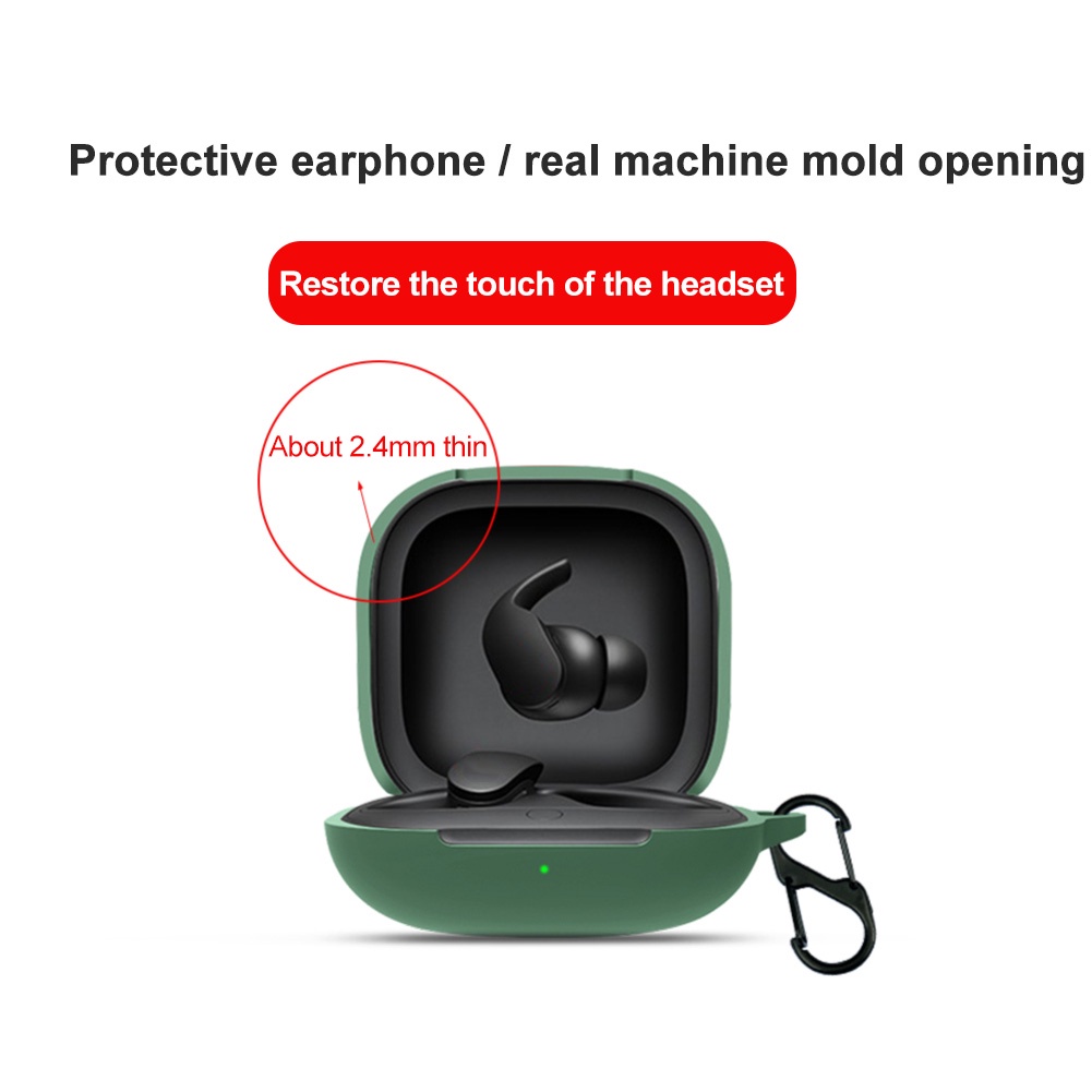 Vỏ bảo vệ hộp sạc tai nghe Bluetooth không dây Beats Fit Pro bằng cao su có móc