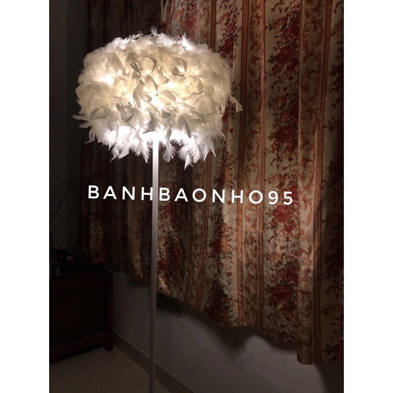 Đèn ngủ lông vũ cao, đèn trang trí cổ điển, lãng mạn
