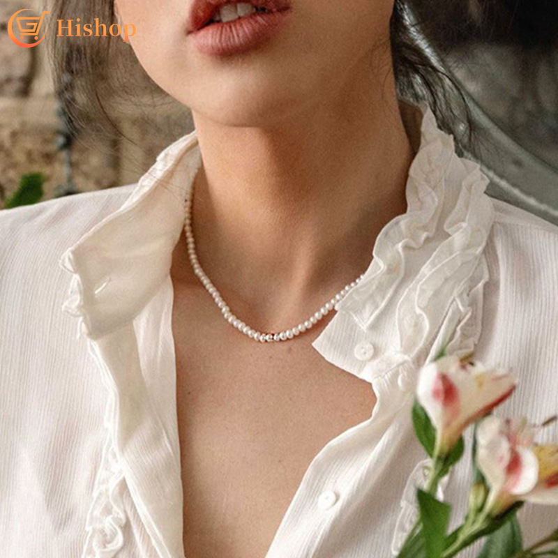 Vòng cổ choker hạt ngọc trai nhỏ đơn giản thời trang
