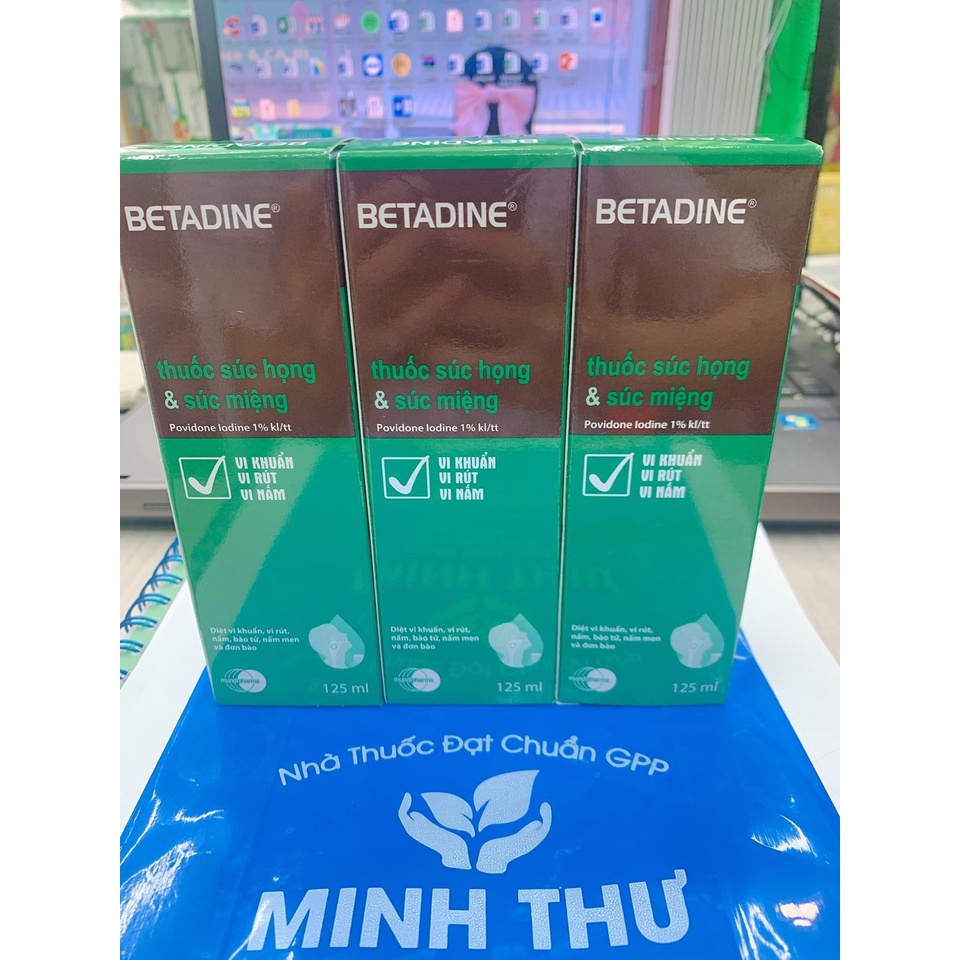 ✅[CHÍNH HÃNG] Dung dịch súc họng &amp; súc miệng BETADINE chai 125ml