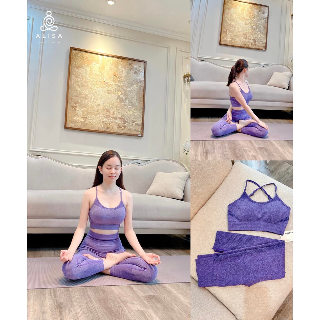 Bộ tập yoga tím -  ALISA