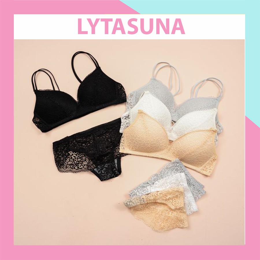 SET01 Bộ đồ lót ren đệm mỏng, nâng ngực