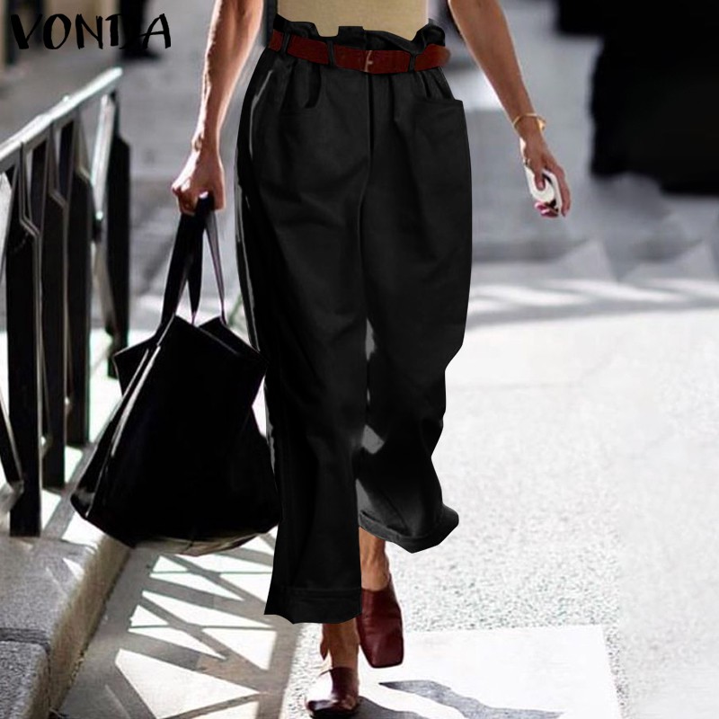 Quần Dài Vonda Lưng Cao Ống Rộng Màu Trơn Có Túi Thời Trang Cho Nữ | BigBuy360 - bigbuy360.vn