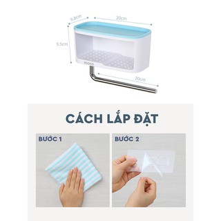 Kệ để đồ phòng tắm kèm móc khăn ECC1716