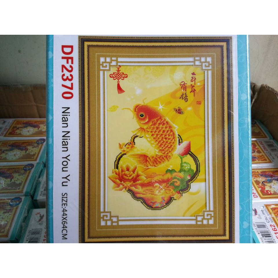 Tranh đính đá cá chép vàng DF2370