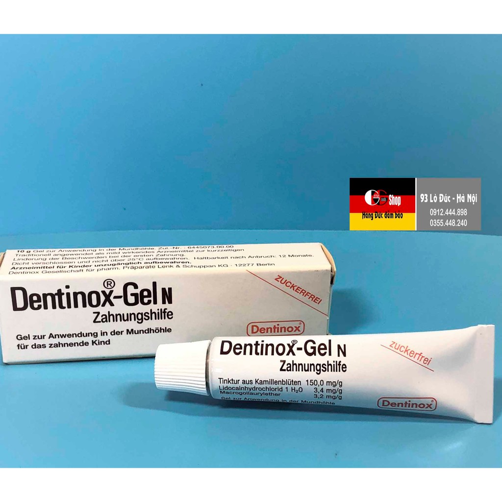 Gel bôi cho bé mọc răng không đau, không sốt DENTINOX Gel N Zahnungshilfe, 10 g