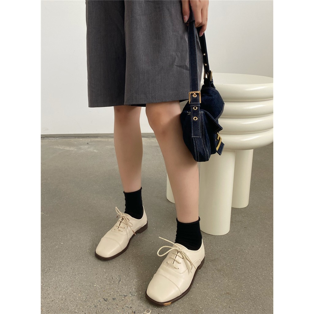 Giày Oxford cổ điển Hàn Quốc màu trắng, màu nâu, đen thời trang | BigBuy360 - bigbuy360.vn