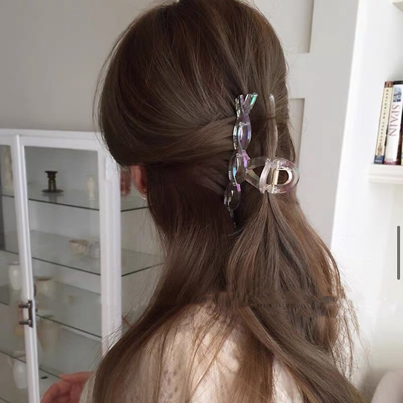 Kẹp Tóc Trong Suốt Họa Tiết Hình Học Cho Nữ