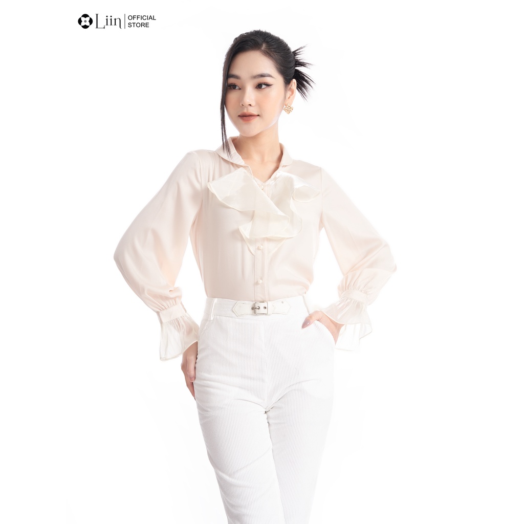 LIIN - Quần baggy nhung gân màu trắng mix đai xinh LINBI Q3641