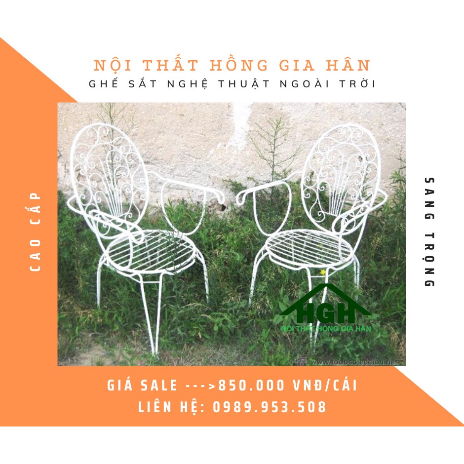 BST ghế sắt nghệ thuật ngoài trời giá tốt Tp.HCM Hồng Gia Hân