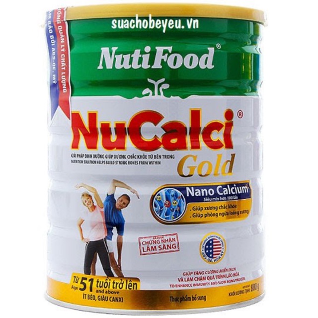 Sữa NuCalci Gold lon 800g, từ 51 tuổi trở lên