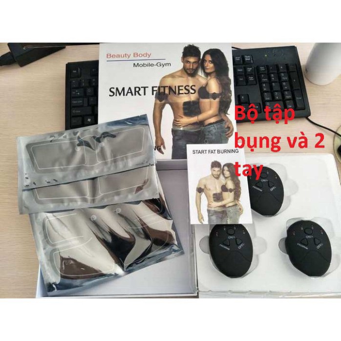 [Hàng Chính Hãng] Máy Tập Cơ Bụng 6 múi EMS SMART FITNESS ( bộ 3 sản phẩm 1 bụng 2 tay) - Bảo Hành 12 Tháng